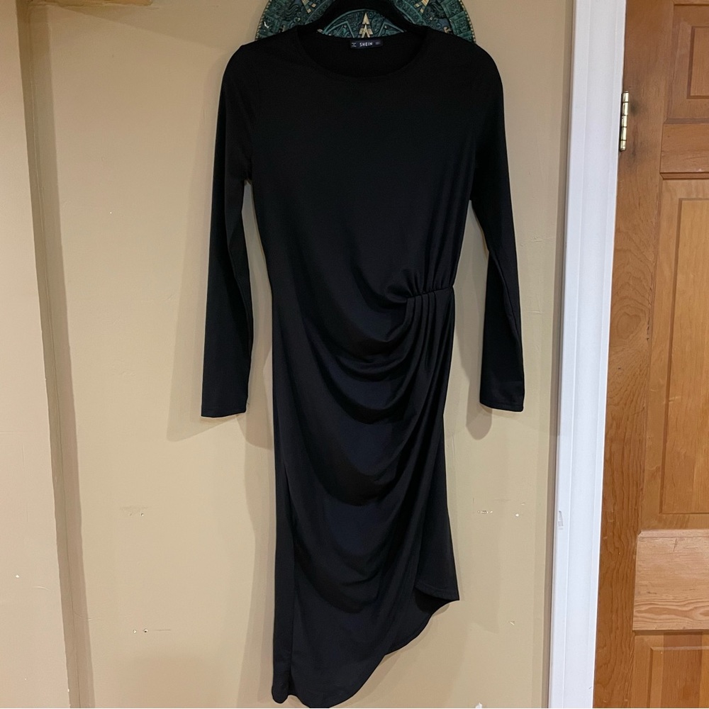 SHEIN Long Sleeve Black Dress